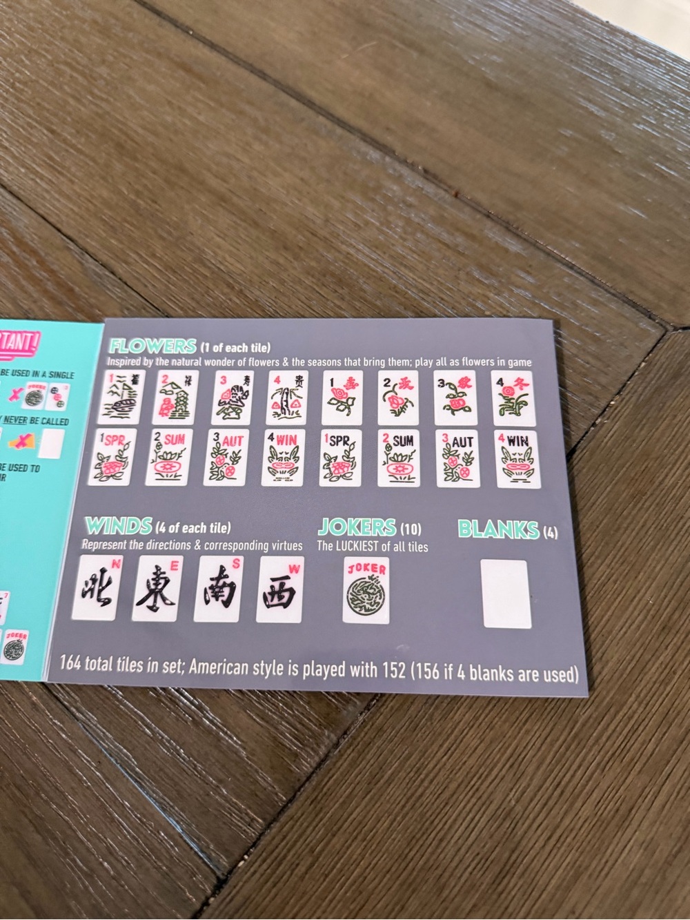 White Mahjong Tiles Set - Classic Floral Accents - Picture 9 of 13